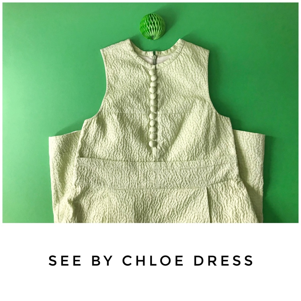 See by Chloe dress size 4 green geometric waves